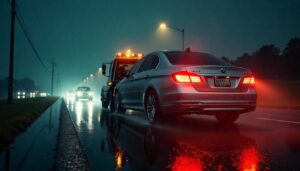 car-recovery-is-on-flatbed-truck
