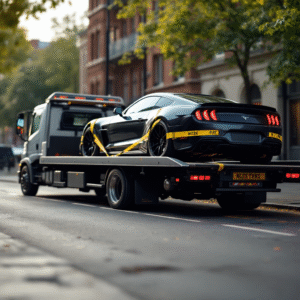 sports-car-is-under-tow-in-bury